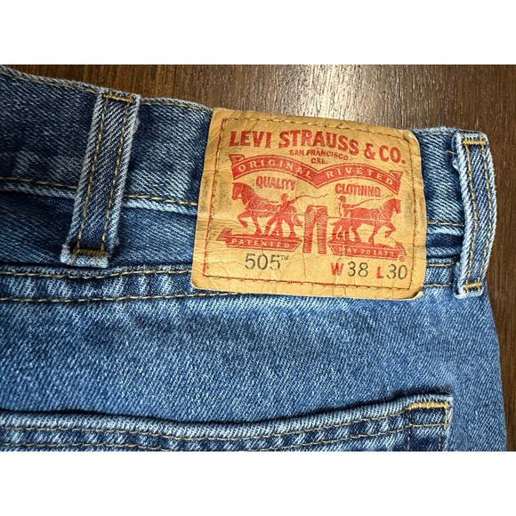 Levi 505 Jeans Men 38x30 Classic Academia Twee Western Cowboy Aztec Minimalist - Picture 2 of 11
